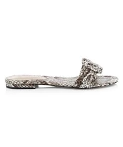 Alexandre Birman Vicky Knotted Flat Python Sandals