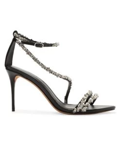 Alexandre Birman Demi Crystal-Embellished Leather Sandals