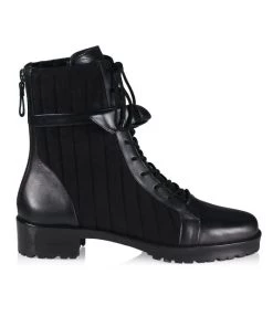 Alexandre Birman Clarita Quilted Suede Combat Booties