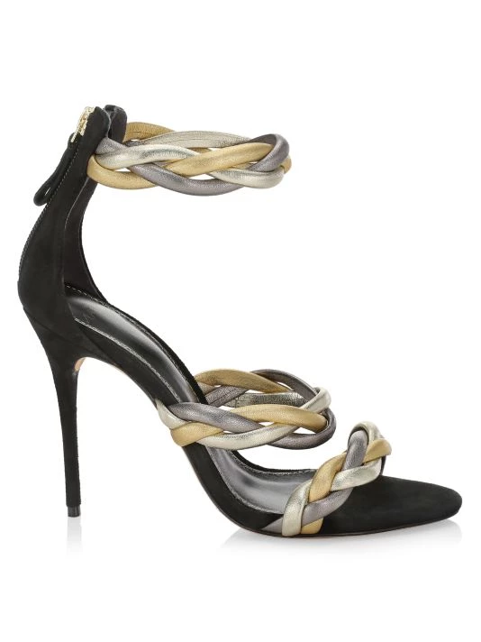 Alexandre Birman Selena Metallic Leather Braided Sandals 3 Alexandre Birman Selena Metallic Leather Braided Sandals