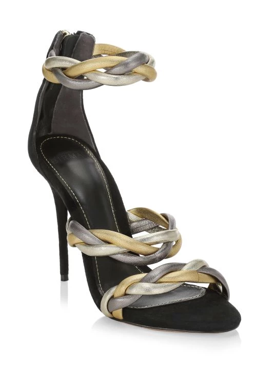 Alexandre Birman Selena Metallic Leather Braided Sandals 4 Alexandre Birman Selena Metallic Leather Braided Sandals - Image 2