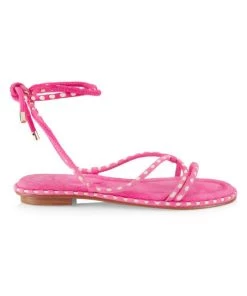 Alexandre Birman Donna Suede Ankle-Wrap Flat Sandals