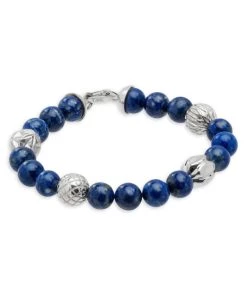 TANE Mexico 1942 Cactus Sterling Silver & Lapis Lazuli Bracelet For Men