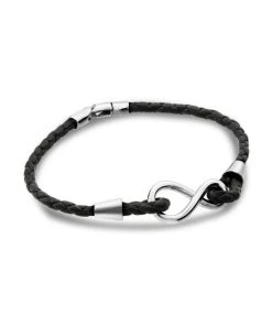 TANE Mexico 1942 Universe Sterling Silver & Leather Bracelet For Men