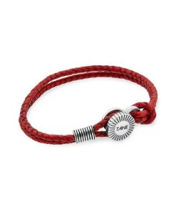 TANE Mexico 1942 Sun Sterling Silver & Leather Bracelet For Men