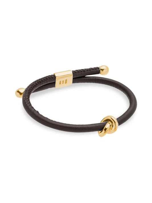 TANE Mexico 1942 Danu 18K Gold & Leather Bracelet For Men 3 TANE Mexico 1942 Danu 18K Gold & Leather Bracelet For Men