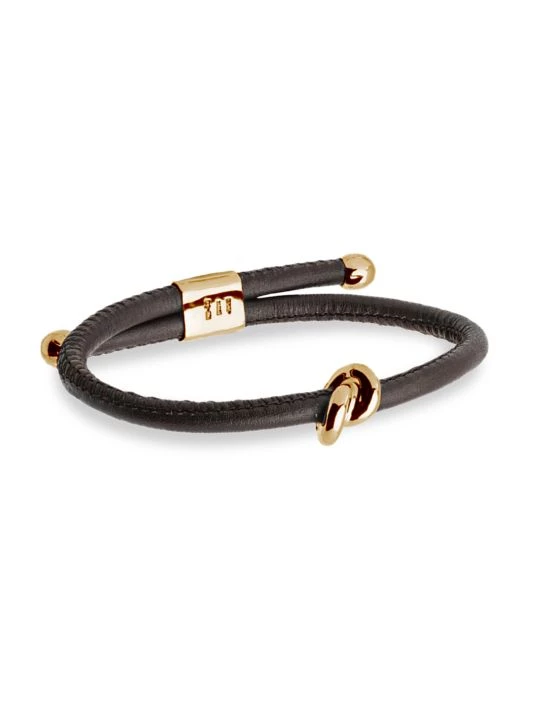 TANE Mexico 1942 Danu 18K Gold & Leather Bracelet For Men 4 TANE Mexico 1942 Danu 18K Gold & Leather Bracelet For Men - Image 2