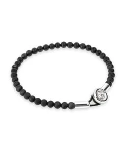 TANE Mexico 1942 Mars Sterling Silver & Black Agate Bracelet For Men