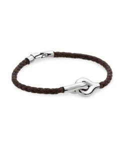 TANE Mexico 1942 Orbit Sterling Silver & Leather Bracelet For Men