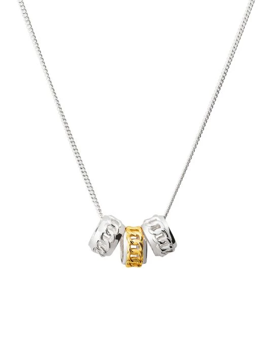 TANE Mexico 1942 Cozy Sterling Silver & 23K Gold Pendant Necklace 3 TANE Mexico 1942 Cozy Sterling Silver & 23K Gold Pendant Necklace