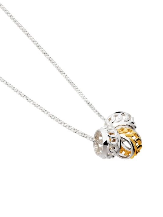 TANE Mexico 1942 Cozy Sterling Silver & 23K Gold Pendant Necklace 4 TANE Mexico 1942 Cozy Sterling Silver & 23K Gold Pendant Necklace - Image 2