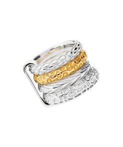 TANE Mexico 1942 Animales Sterling Silver & 23K Gold Vermeil Churumbela Ring
