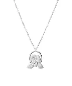 TANE Mexico 1942 Bordados Sterling Silver Flower Pendant Necklace For Men