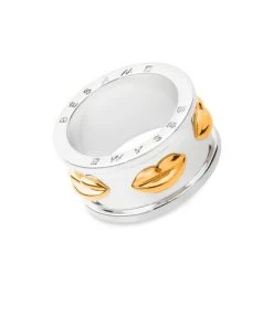 TANE Mexico 1942 Besame Sterling Silver & 23K Gold Vermeil Lips Ring