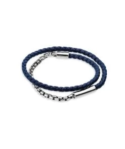 TANE Mexico 1942 Blue Leather & Sterling Silver Comet Bracelet For Men -Alexandre Birman And TANE Mexico 1942 Sales unnamed file 702