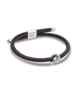 TANE Mexico 1942 Danu Sterling Silver & Leather Bracelet For Men