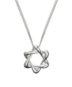 TANE Mexico 1942 Star Of David Sterling Silver Volume Pendant Necklace For Men