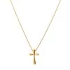 TANE Mexico 1942 Drop Cross 18K Yellow Gold Pendant Necklace For Men