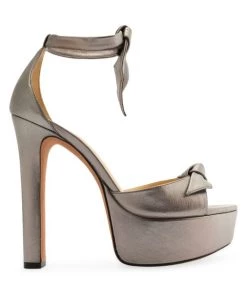 Alexandre Birman Clarita Metallic Leather Platform Sandals